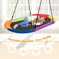 thumbnail image 4 of Gymax 60'' Saucer Tree Swing Surf Outdoor Adjustable Kids Giant Oval Platform Swing Set Colorful, 4 of 10