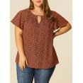 thumbnail image 2 of GRACE & GRANDEUR Women's Plus Size Floral Chiffon Flared Sleeve Blouses, 2 of 4