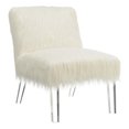 thumbnail image 1 of Faux Sheep-fur Upholstered Accent Chair with Clear Acrylic Legs Design, 1 of 5