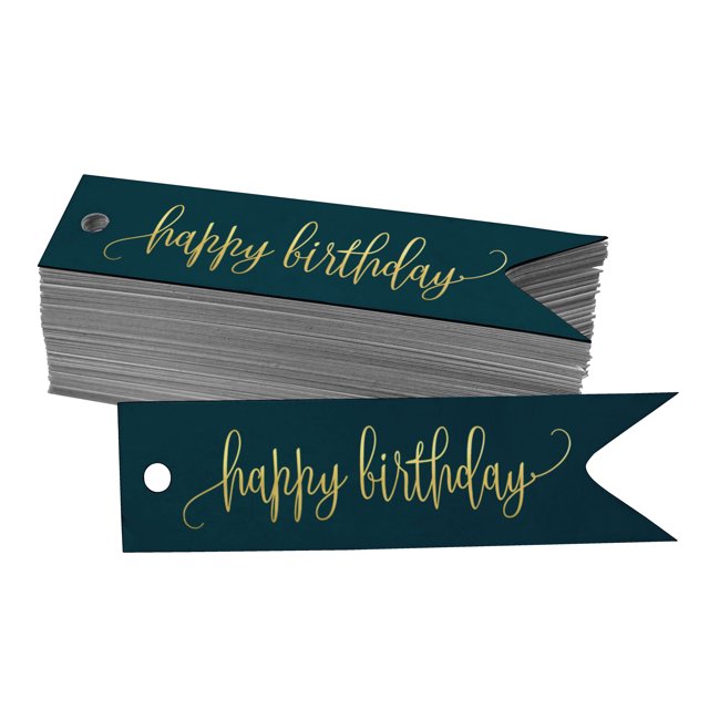 Inkdotpot Gold Foil Paper Hang Tags Happy Birthday Favor Tags 50 Pieces