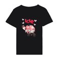 thumbnail image 5 of Pisexur T-shirt de la Saint-Valentin pour Femmes, Imprimé Amour, Manches Courtes, Col Rond, 5 of 5