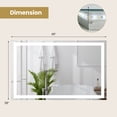 thumbnail image 3 of Gymax 45" x 28" LED Bathroom Mirror Wall Mounted Round Mirror w/ 3-Color Dimmable Lights, 3 of 10