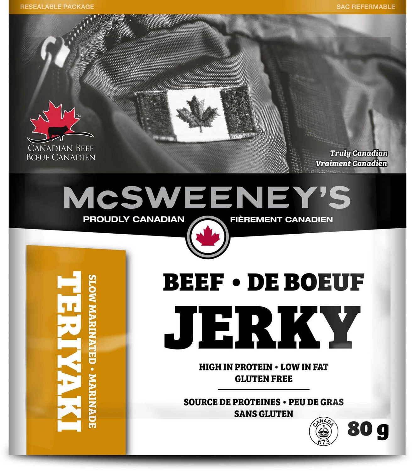 Jerky de bœuf teriyaki McSWEENEY'S lentement mariné