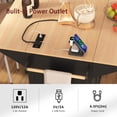 thumbnail image 4 of MODERNLUXE 55.7" Rolling Kitchen Island Cart,Mobile Carts with Spice & Towel Rack, 3 Drawers,Power Outlet and 2 Drop Leaf,Portable Islands on 5 Wheels,Black, 4 of 9