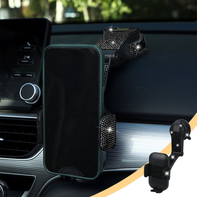 Qonioi Car Inlaid Rotating Phone Holder, 360 Degree Rotation Suction Cup Car Mount for Navigation, Universal Dashboard Windshield Phone Stand for All Phones