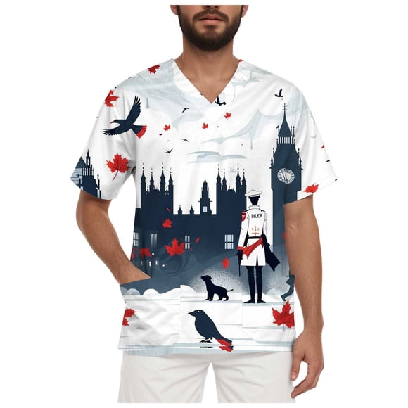 Ramiter Canada Maple Leaf Pride Tee True North Fashion Canadian Patriotic Apparel Mens Novelty T-Shirt,1st of July Gifts Canada Day Shirt Light Gray,2XL