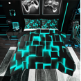 thumbnail image 1 of Erosebridal Gradient Checkered Bedding Sets Full with Comforter,Buffalo Stereoscopic Duvet Insert,Geometry Decor,Reversible,3pcs, 1 of 7