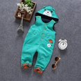 thumbnail image 3 of KIDSCOOL SPACE Baby Denim Overall,Hooded Little Kid Jean Jumper,Blue,3-4 Years, 3 of 3