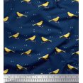 thumbnail image 1 of Soimoi Poly Georgette Fabric Leaves,Branches & Canary Bird Print Fabric by Yard 52 Inch Wide, 1 of 1