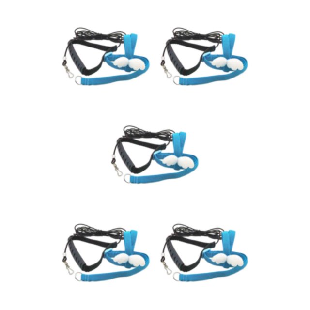 Transemion Pet Parrot Bird Harness With Adjustable Easy-to And Comfortable Cute Adjustable Bird Harness misty blue 5Set