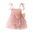 thumbnail image 1 of MIASHUI Robe à Bretelles Sans Manches avec Nœud pour Tout-Petites Filles pour et Rose, 2-3 Ans, 1 of 7