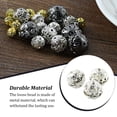 thumbnail image 3 of 100 Pieces Rhinestone Beads Hollow-out DIY Metal  Ball Bead Handmade Popular Jewelry Supplies Making Findings Parts Silver/Rhinestone 12mm, 3 of 7