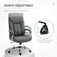 thumbnail image 4 of Vinsetto Home Office Chair Linen Fabric Computer Chair with Armrests Grey, 4 of 10