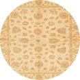 thumbnail image 1 of Ahgly Company Indoor Round Abstract Mustard Yellow Oriental Area Rugs, 6' Round, 1 of 6