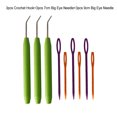 thumbnail image 4 of Plastic Crochet Hook Kit Portable Hand Hook Set Held Ergonomic Professional Reusable Wood Handle Sewing Shop Crocheting Needles 3 Sets, 4 of 5
