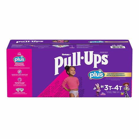Huggies Pull-Ups Plus Training Pants 3T to 4T Girl, 116-pack