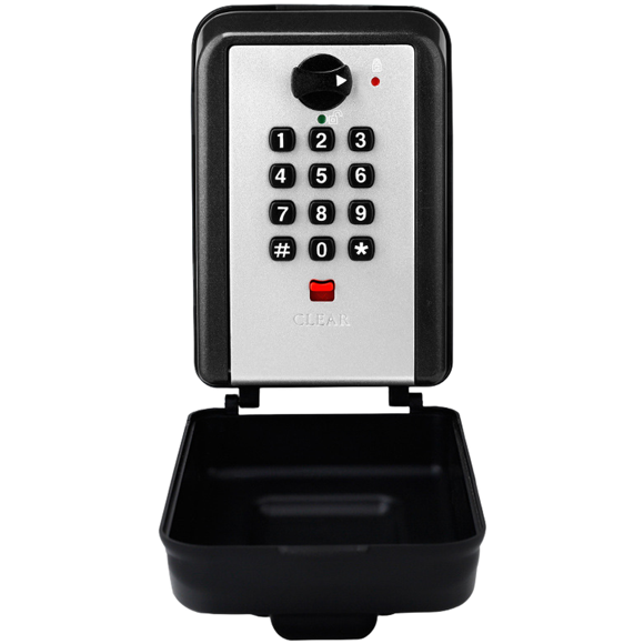 Coffre-Fort à Clés à Bouton-Poussoir pour l'Extérieur, Serrure Murale Étanche avec Code 1-12 Chiffres, Rangement en Alliage d'Aluminium pour Cartes et Clés USB, Entrée Sécurisée pour l'Accès(A)