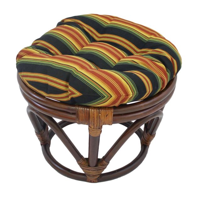 18-inch Round Spun Polyester Tufted Footstool Cushion
