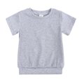 thumbnail image 3 of TopLLC Short Sleeve Round-Neck Blouses & Shirts Sets Girl's Solid Color Threaded Round Neck Short Sleeved And Shorts Two-Piece Set Girl Set, 3 of 8