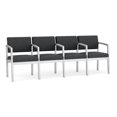 thumbnail image 1 of Lenox Chaise d'Attente de Réception en Acier à 4 Places / Acier Argenté / Gris Foncé, 1 of 5