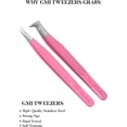 thumbnail image 4 of Fiber Tip Glitter 2 pcs Tweezers- Straight and L Shape Pink Volume Tweezers., 4 of 6