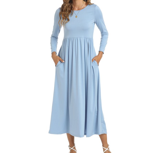 Gspmoly Robes Décontractées pour Femmes, Robe à Manches Courtes à Col Rond pour Femmes, Mode, Couleur Unie, Taille Haute et Fente à la Cheville, Robe à Col en V, Robes de Vacances pour Femmes, Offres Hebdomadaires