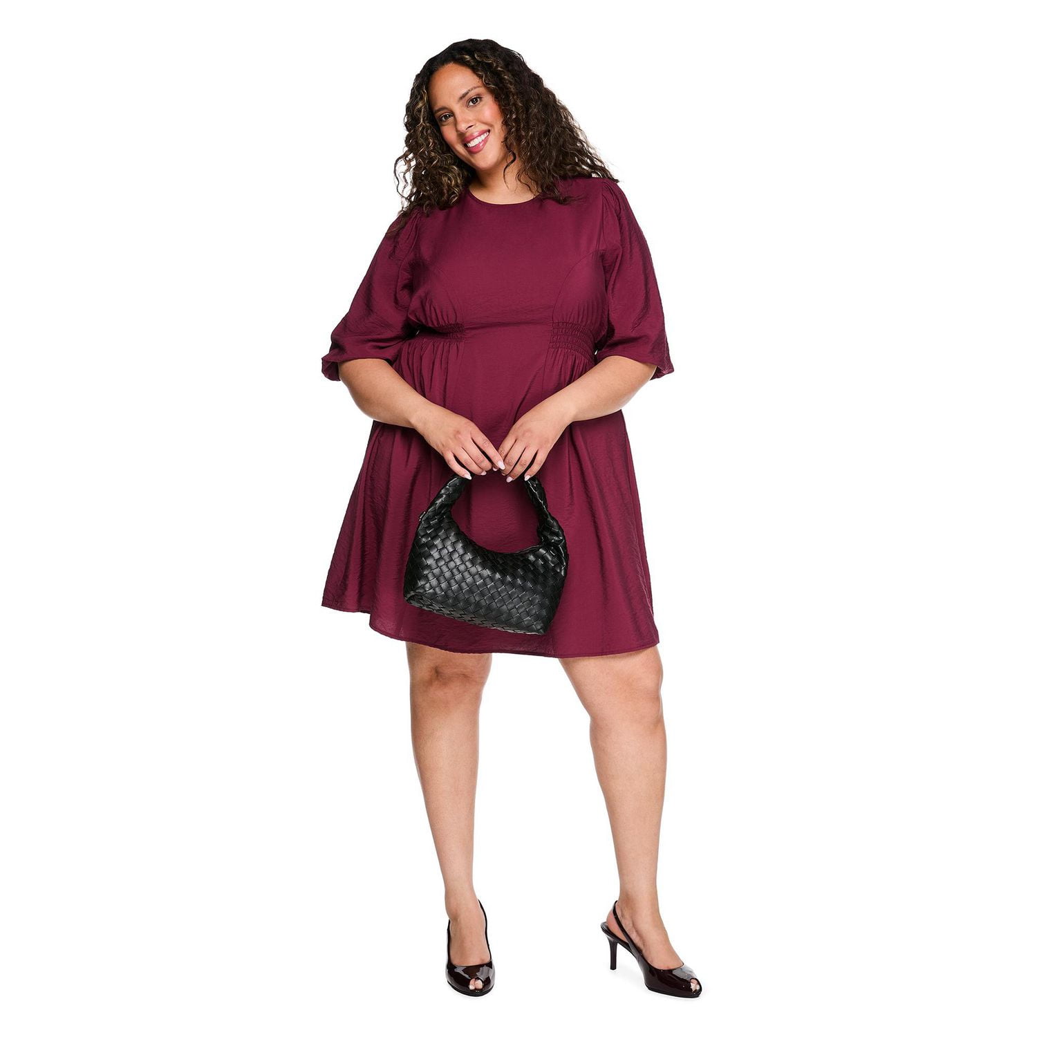 Robe ajustée et évasée à manches longues Lane Bryant Plus pour femmes