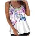 thumbnail image 1 of NIEWTR Tankini Haut pour Femmes, Maillots de Bain à Col Rond, Maillot de Bain Modeste à Effet Ventre Plat, Bretelles Spaghetti, Haut de Tankini (Blanc, G), 1 of 5