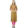 thumbnail image 3 of Phagun Kurta Tunique Droite en Rayonne pour Femmes, Kurti à devant Ouvert, Col Mandarin, Haut Indien, 3 of 3