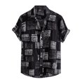 thumbnail image 1 of Kcodviy Chemise Habillée pour Homme Décontractée à Rayures Imprimées une Manche Manche Courte Boutonnée Col Rabattu Chemise Habillée pour Homme Blouse Décontractée Chemise Boutonnée Chemises Thermiques pour Homme Longue Boutonnée, 1 of 6