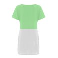 thumbnail image 3 of Womens Casual Color-Blocking Printed Short-Sleeved Round-Neck Dress, 3 of 5