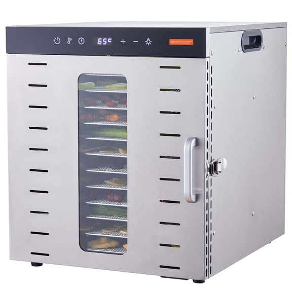 KFFKFF Déshydrateur Alimentaire Électrique, 10 Plateaux en Acier, 1000 W, Minuterie et Température Réglables pour Sécher le Jerky, les Herbes, les Viandes, les Fruits, les Collations pour Chiens et les Légumes