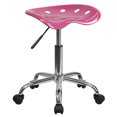 thumbnail image 1 of Vibrant Pink Tractor Seat and Chrome Stool, 1 of 9