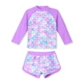 thumbnail image 2 of Girl Swimsuit 2 Piece Beach Bikini Swimsuits Ruffle Floral Pattern Bathing Suit for Teens 10-11 Years, 2 of 3