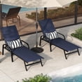 thumbnail image 1 of Chaises de Patio Chaises Longues d'Extérieur Ensemble de 4 - Inclinaison Réglable, Textilène Bleu Marine, Dossier à 5 Positions pour Bord de Piscine, Jardin (Lot de 4), 1 of 6