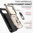 thumbnail image 2 of KOMI Designed for Google Pixel 9 Pro, Military-Grade Drop-Proof Case with Sliding Camera Cover and Ring Kickstand, Heavy Duty Shockproof Full Body Protective Phone Case, Gold, 2 of 5