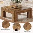 thumbnail image 5 of Table d'Appoint Centrale Tout en Bois Style Ferme, Table Basse Carrée de 39,4 Po pour Salon, 5 of 5