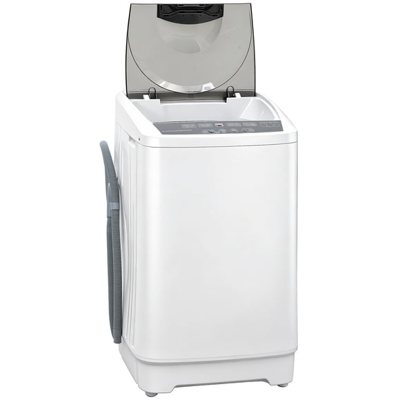 CoSoTower Compact Washer, Portable Washing Machine, Full Automatic Washer with 8 Programs and 6 Water Levels, White