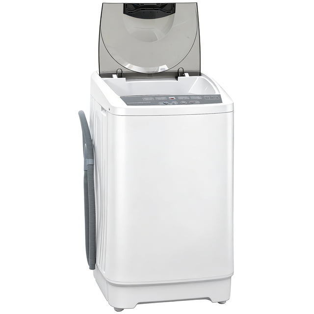 CoSoTower Compact Washer, Portable Washing Machine, Full Automatic Washer with 8 Programs and 6 Water Levels, White