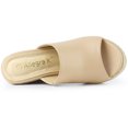 thumbnail image 3 of BLISSFUL STEP Chaussures pour Femmes Talon Compensé Bout Ouvert Espadrilles Mules à Plateforme Beige 10, 3 of 7