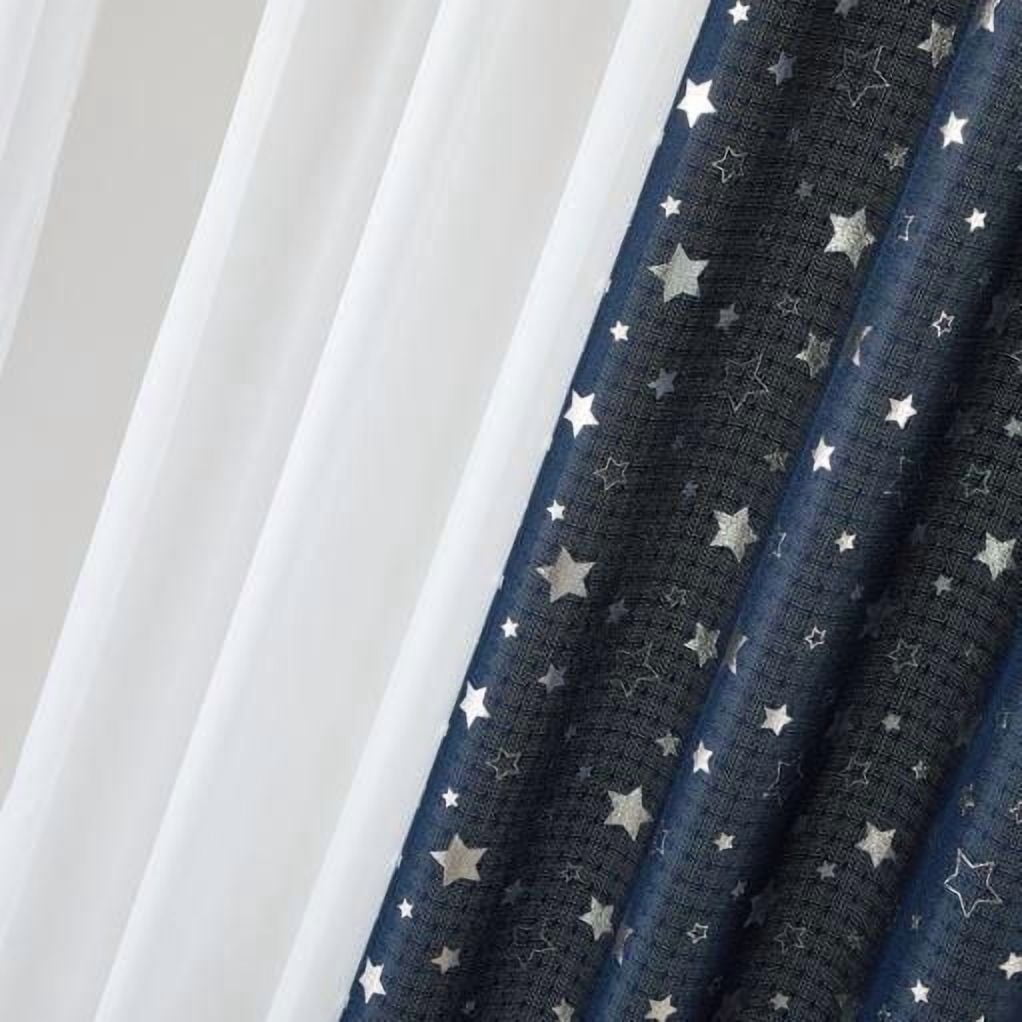 Your Zone 4 Piece Window Curtains Panel Set, 27.5" x 84" for Kids, Gray Camo