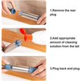 thumbnail image 3 of Dish Brush with Soap Dispenser with Replaceable 4 Brush Heads, Kitchen Dish Scrub Brush, Dish Cleaning Brush with Stainless Steel Handle Kitchen Dish Wand, Green, 3 of 5