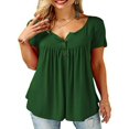 thumbnail image 1 of MesaSe Tunique à Basque Ample à Col en V pour Femmes, Hauts d'Été Amples à Manches Courtes, Blouse Décontractée Blanche XXXXXL, 1 of 7