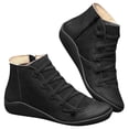 thumbnail image 3 of Kcodviy Bottes Compensées Décontractées en Cuir à Lacets pour Femmes Bottines Bottes pour Femmes Chaussures Bottes Extensibles sur le Côté pour Femmes Bout Plat Bottes à Fermeture Éclair Bottes d'Automne pour Femmes Bottes Rétro pour Femmes, 3 of 3