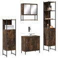 thumbnail image 1 of vidaXL 4 Piece Bathroom Furniture Set Smoked Oak Engineered Wood, 1 of 1