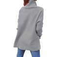 thumbnail image 2 of MesaSe Femmes Col Roulé Pulls Oversize 2034 Automne Longue Manche Chauve-Souris Renversé Ourlet Tunique Pull Pull Tricot Tops, 2 of 3