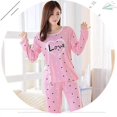 thumbnail image 1 of Ladies O-neck Long Sleeve Printing Home Pajamas Set (Size L)(Pink), 1 of 5