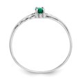 thumbnail image 2 of 10k White Gold Emerald Birthstone Ring May Gemstone, 2 of 9