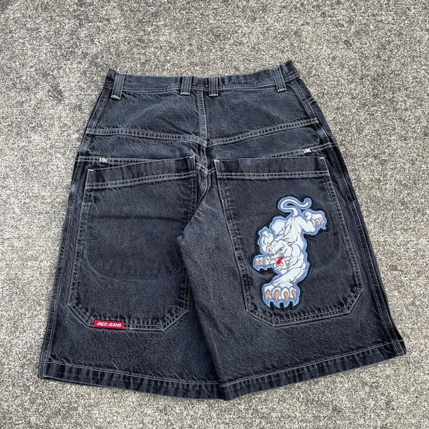 JNCO Chinese Loong Hip Hop Denim Shorts 2000s Style Summer Baggy