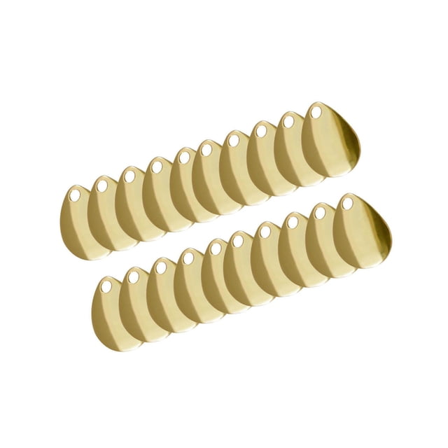 20x Metal Spinner Blades Smooth Finish Fishing Lure diy making kit Making DIY Kit B Gold